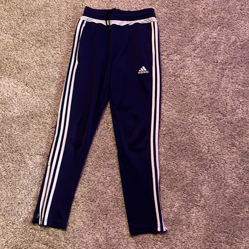 Adidas joggers with zippers on the bottom